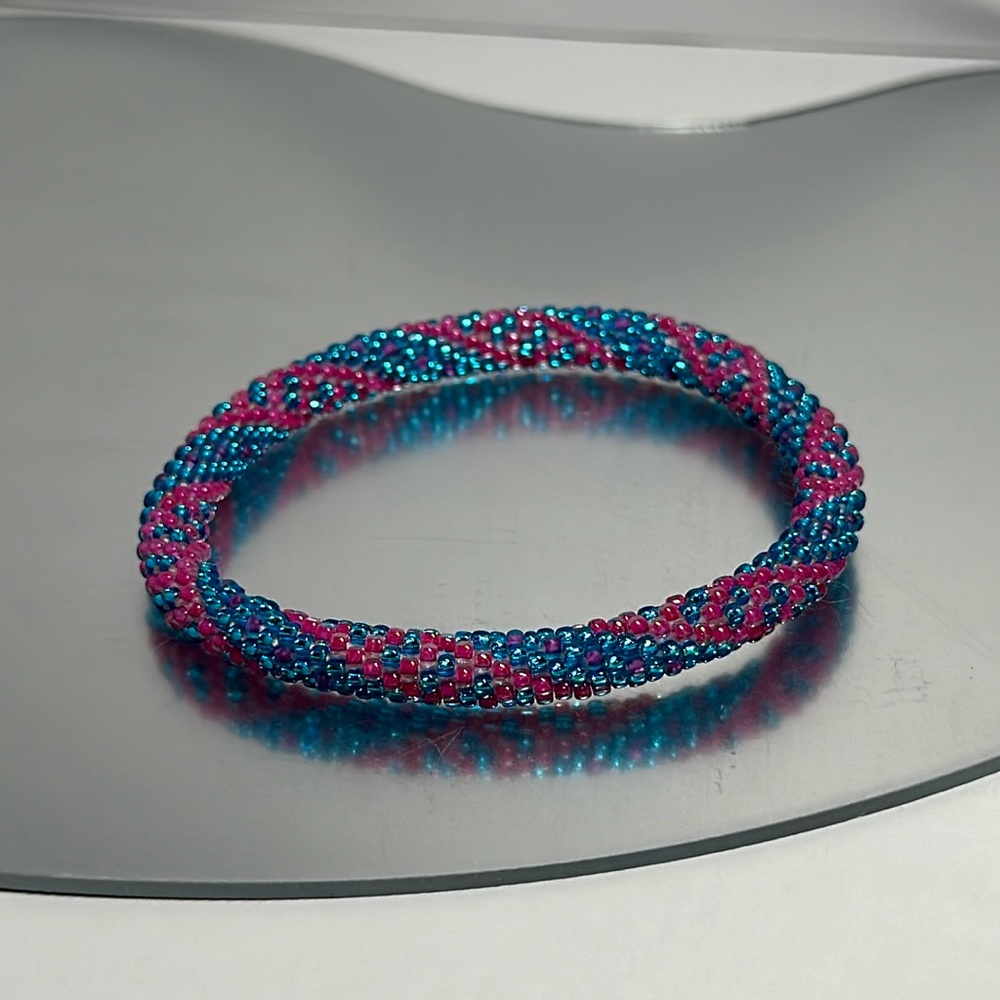Sashka Pink & Blue Bracelet 8” - #525